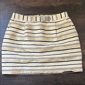 J. Crew Gold and Black Striped Mini Skirt